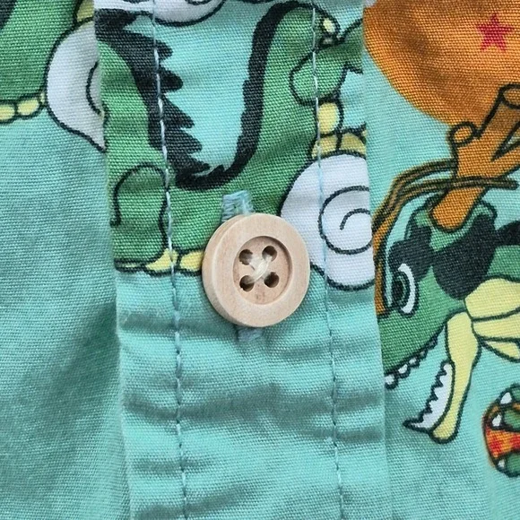 Box Lunch Dragon Ball Z Button Up Shirt Sleeve Shirt Mens Size Medium Anime DBZ - Picture 5 of 8